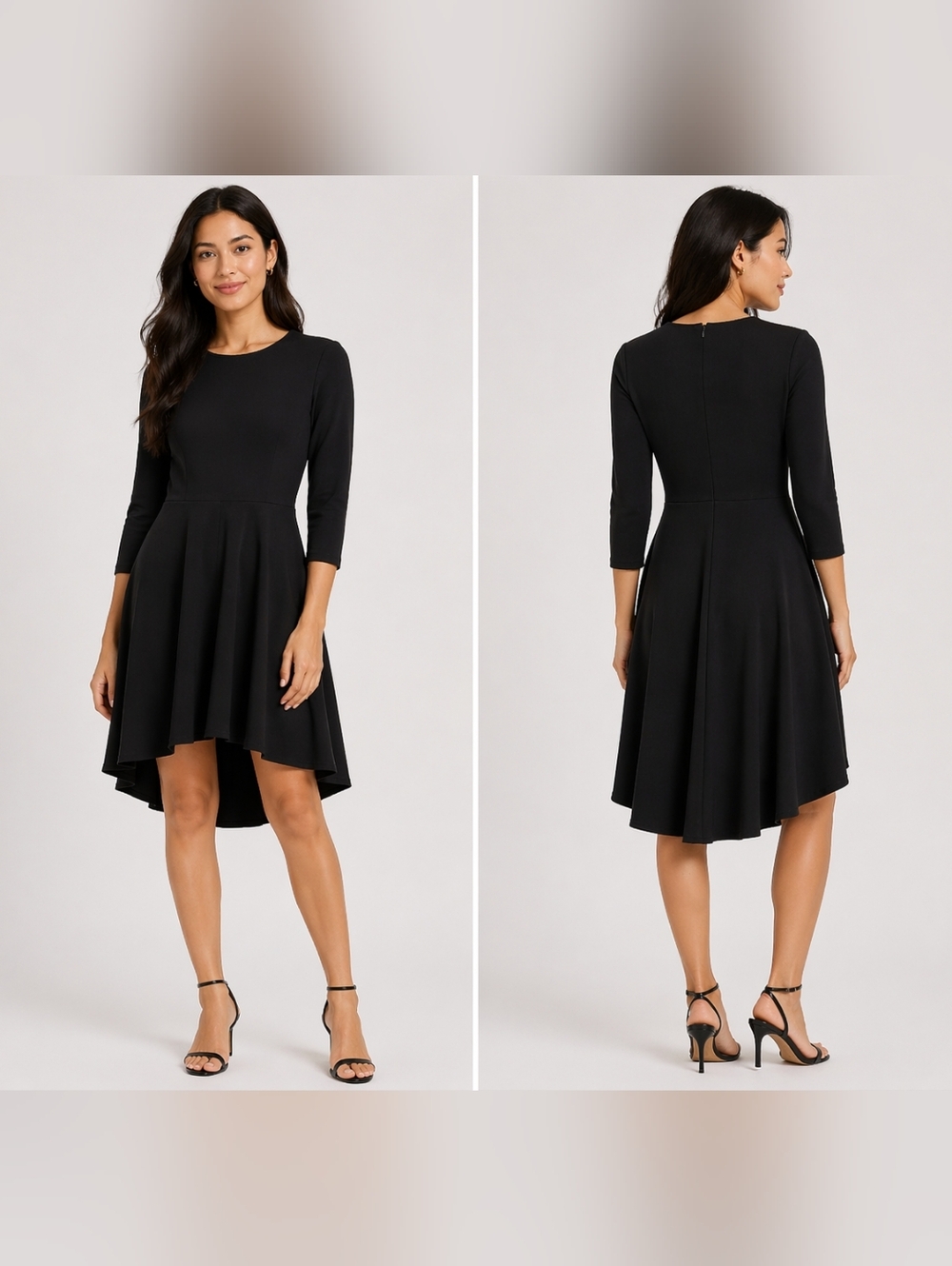Express Black Pleated Fit and Flare Dress